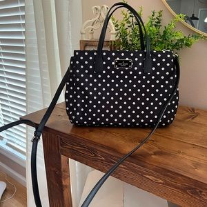 Black & White Polka Dot kate spade Mini Shoulder Tote